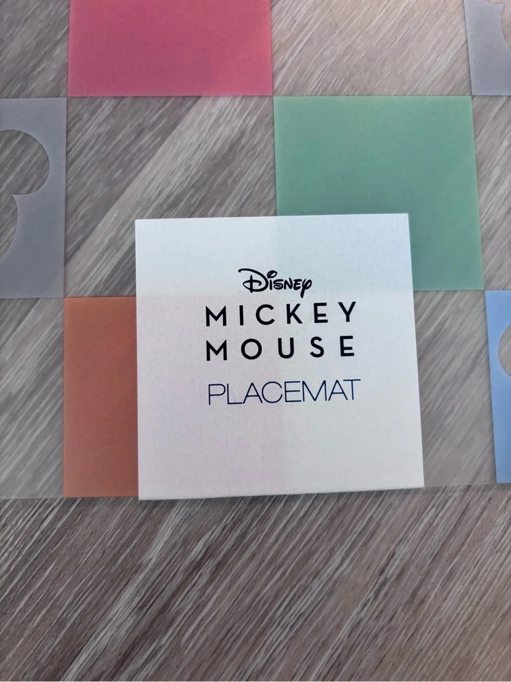 Disney Mickey Mouse Colorful Checker Placemat - Red Orange Green Blue Gray Cream